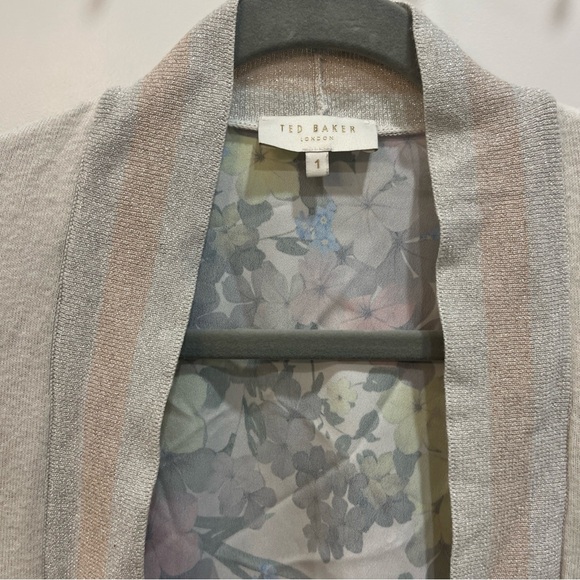 Ted Baker Women’s Miyyaa Decadence Woven Open Front Cardigan Cream Floral Size 1 - Picture 6 of 10